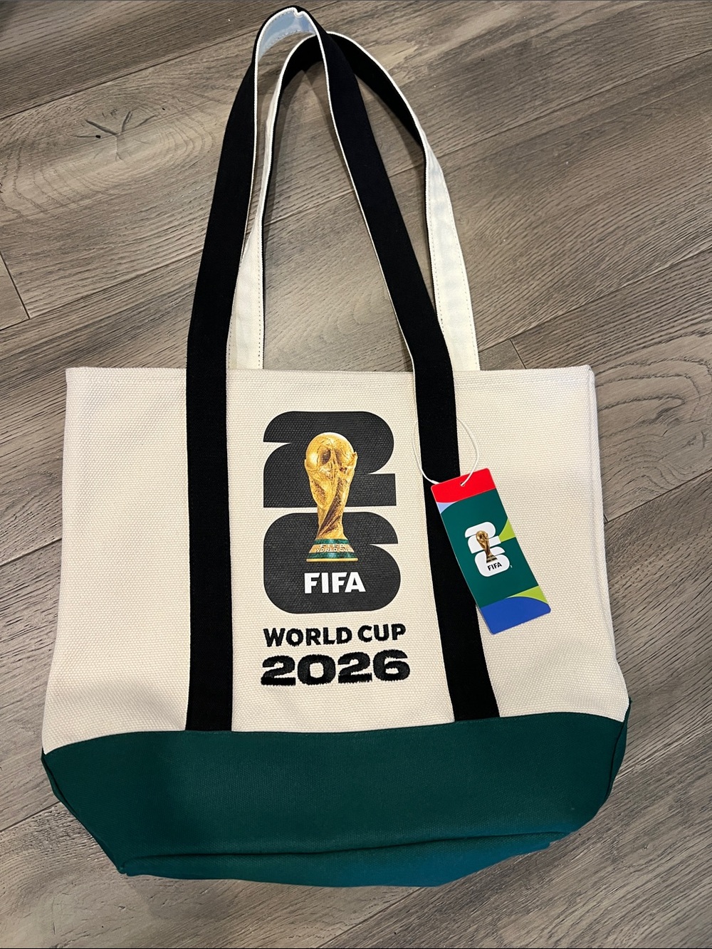World Cup 2026 Canvas Tote Bag - Cream & Green